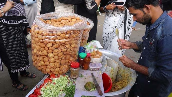 Street food vendors selling fuchka